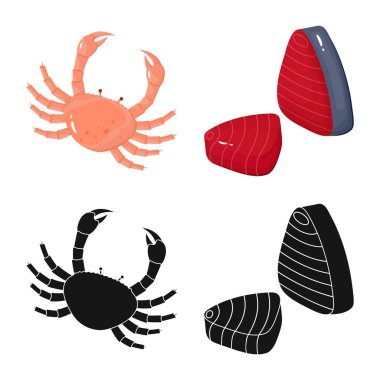 Taze ve restoran simge vektör Illustration. Taze ve deniz hisse senedi simgesi için web topluluğu.