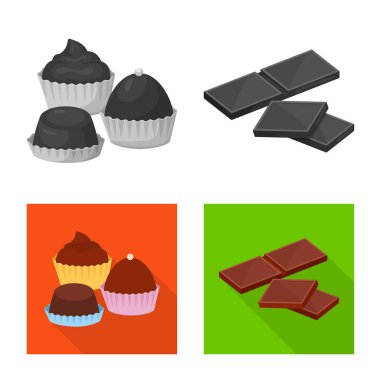 Gıda ve nefis logo vektör çizimi. Gıda ve web için kahverengi hisse senedi simgesi toplama.