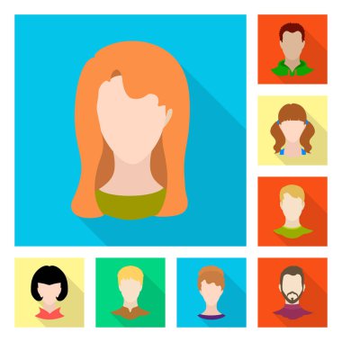 Avatar ve kukla simge vektör tasarımı. Hisse senedi için avatar ve şekil vektör simge topluluğu.