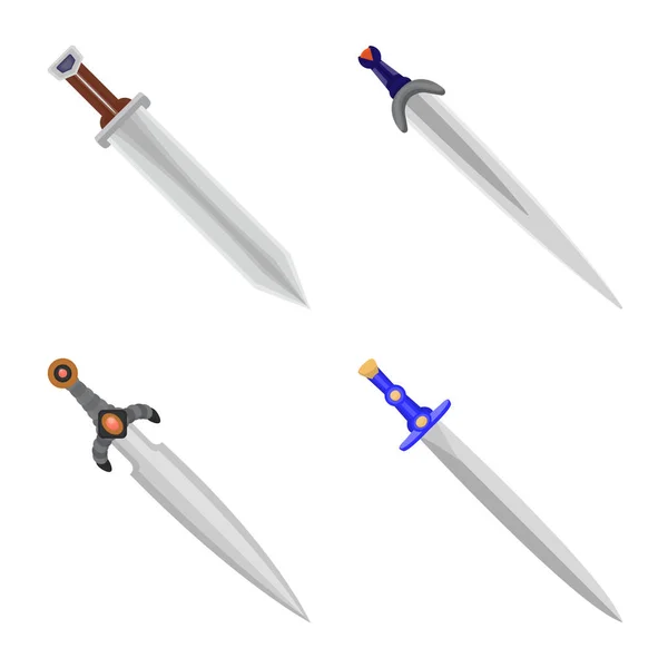 Vektordesign von Schwert und Dolch-Symbol. Sammlung von Schwert und Waffen-Vektor-Symbol für Aktien. — Stockvektor