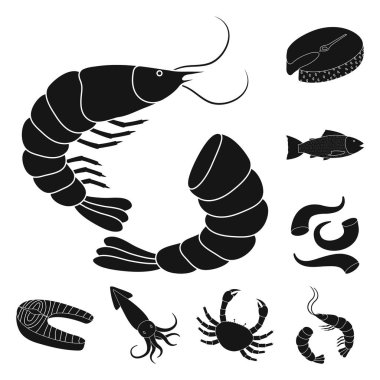 Piyasa ve deniz logosu izole nesne. Stok için Pazar ve deniz vektör simgesi seti.