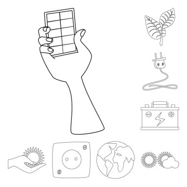 Yenilik ve teknoloji logo vektör Illustration. Yenilik ve hisse senedi için doğa vektör simge kümesi.