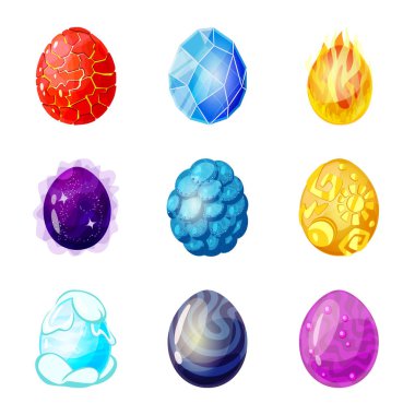 Dinozor ve sihirli işareti vektör Illustration. Dinozor ve fantezi vektör simgesini hissenin topluluğu.