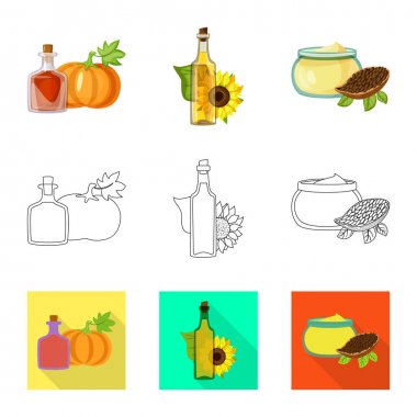 Sağlıklı ve sebze simge vektör Illustration. Sağlıklı kümesi ve hisse senedi için tarım vektör simgesi.