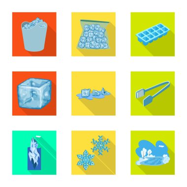 Doku ve donmuş sembolü yalıtılmış nesne. Doku ve şeffaf hisse senedi vektör çizim koleksiyonu.