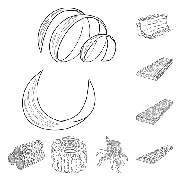 Projeto vetorial de tabuleta e ícone de madeira. Conjunto de sinalização e ilustração do vetor de estoque de madeira . — Vetor de Stock