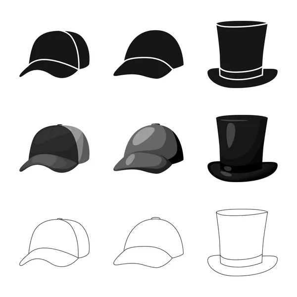 Design vettoriale del segno di abbigliamento e cappuccio. Set di abbigliamento e berretto icona vettoriale per magazzino . — Vettoriale Stock