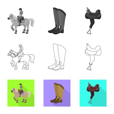 Ekipman ve logo sürme yalıtılmış nesne. Hisse senedi için ekipman ve rekabet vektör simge kümesi.