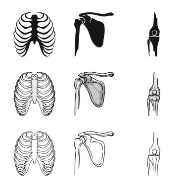 Tıp ve klinik logo yalıtılmış nesne. İlaç ve tıbbi hisse senedi vektör çizim.