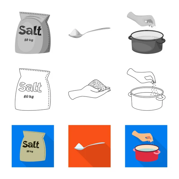Diseño vectorial de cocina e icono del mar. Conjunto de cocina y hornear símbolo de stock para la web . — Vector de stock