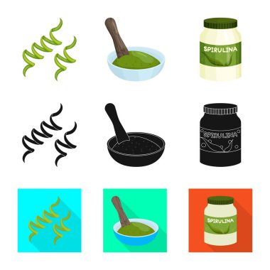 Protein ve deniz işareti yalıtılmış nesne. Protein ve hisse senedi için doğal vektör simge kümesi.