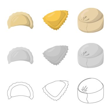 Ürün ve pişirme simge vektör Illustration. Ürünler ve meze hisse senedi vektör çizim koleksiyonu.