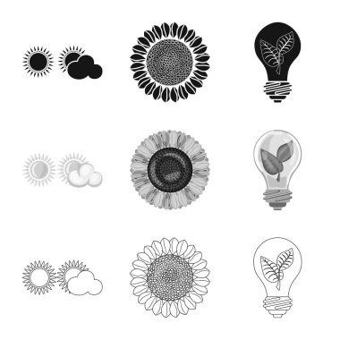 Yenilik ve teknoloji simge vektör Illustration. Yenilik ve doğa hisse senedi simgesi web için set.