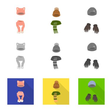 Giysi illüstrasyon vektör ve logo doku. Elbiselerini ayarla ve stok için vektör simge hava.