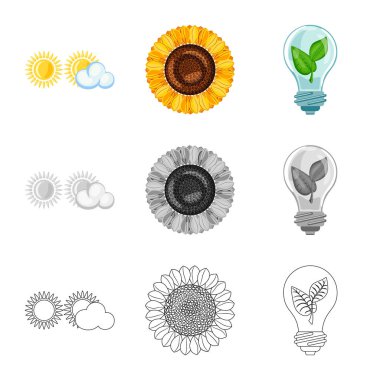 Yenilik ve teknoloji sembol yalıtılmış nesne. Yenilik ve doğa hisse senedi simgesi web için set.