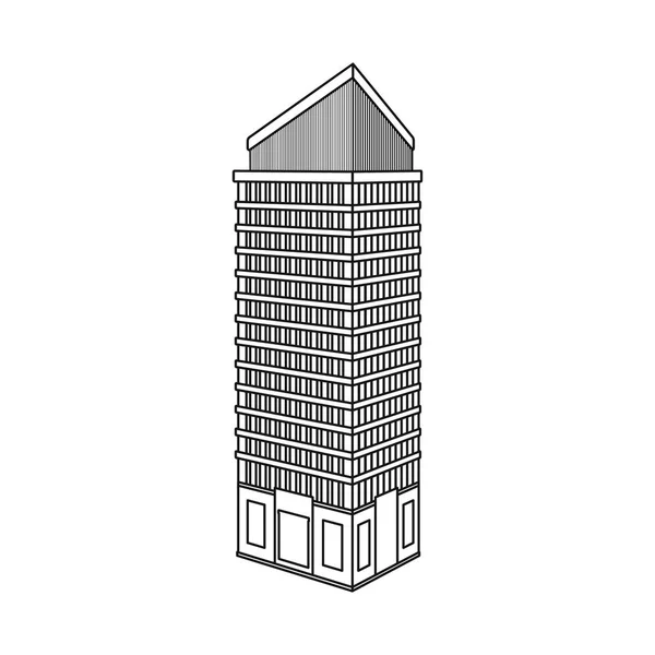 Diseño vectorial de rascacielos y letrero de oficina. Conjunto de rascacielos y símbolo de stock departamental para web . — Archivo Imágenes Vectoriales