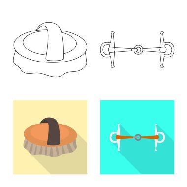 Ekipman ve logo sürme yalıtılmış nesne. Hisse senedi için ekipman ve rekabet vektör simge kümesi.