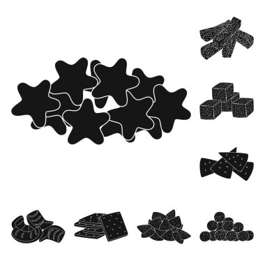 Parti ve pişirme sembolü izole nesne. Web için parti ve gevrek stok sembolü seti.