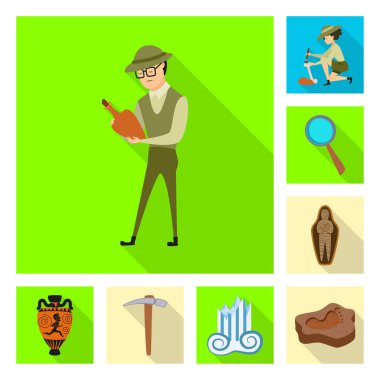 Vektör tasarımı bir hikaye ve öğeleri işaret. Hikaye ve öznitelikleri hisse senedi vektör çizim seti.