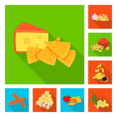 Tat ve daiç sembolü yalıtılmış nesne. Tat ve organik hisse senedi vektör çizim koleksiyonu.