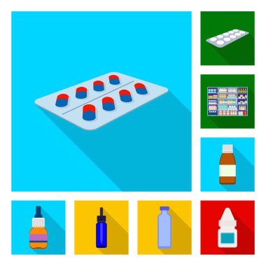 Hastane vektör tasarımı ve yardım logosu. Hastane ve sağlık stok vektör illüstrasyon seti.