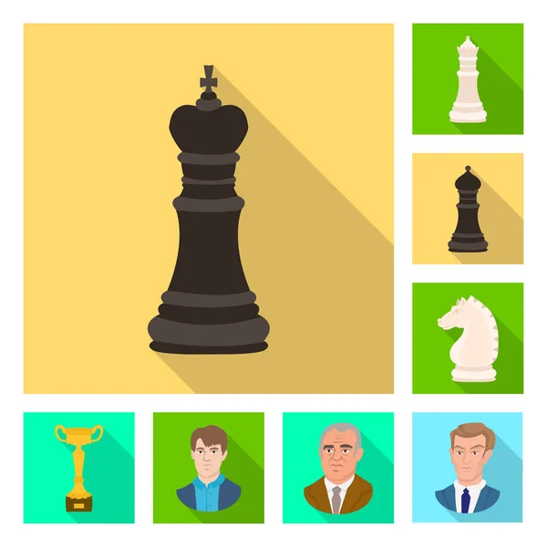 Elkülönített objektum sakk-matt és vékony ikon. Sakk-matt és cél vektor ikon készlet készlet. — Stock Vector