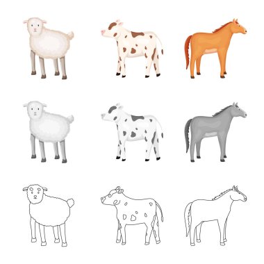 Üreme ve mutfak logo vektör Illustration. Set ıslahının ve organik web için hisse senedi simgesi.