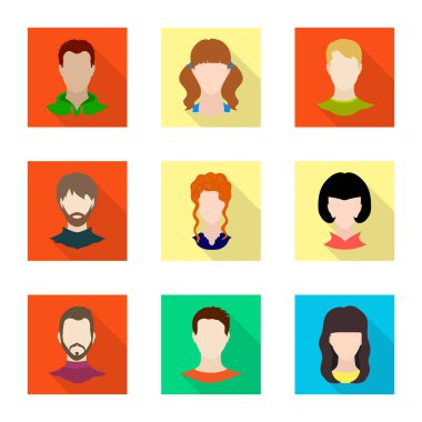 Avatar ve kukla işareti vektör tasarımı. Web için avatar ve şekil stok sembolü kümesi.