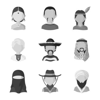 Kişi ve kültür logosuvektör illüstrasyon. Kişi ve ırk stok vektör illüstrasyon seti.