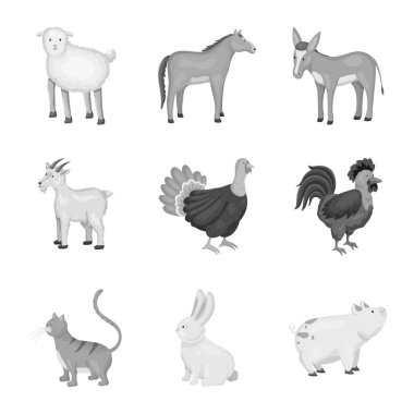 Çiftlik ve tarım işareti vektör tasarımı. Web için homestead ve mutfak stok sembolü Koleksiyonu.