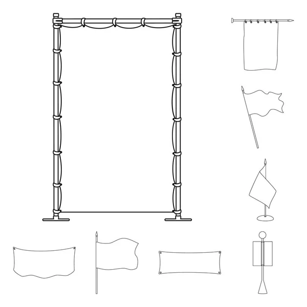 Vektor design av blank och canvas logotyp. Insamling av blank-och textil lager symbol för webb. — Stock vektor