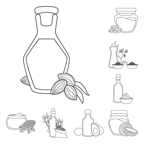 Objeto aislado de logotipo saludable y vegetal. Colección de iconos vectoriales sanos y orgánicos para stock . — Vector de stock