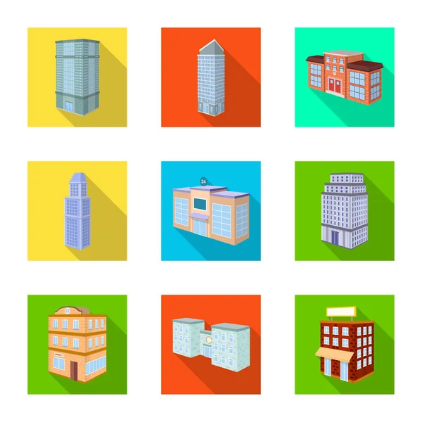 Illustrazione vettoriale di costruzione e segno di costruzione. Set di icone vettoriali di costruzione e proprietà per magazzino . — Vettoriale Stock