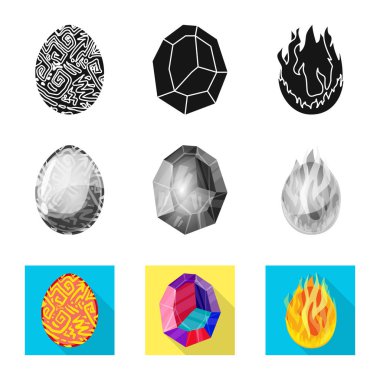 Hayvan ve tarih öncesi işareti vektör Illustration. Hayvan ve sevimli hazır vektör çizim seti.