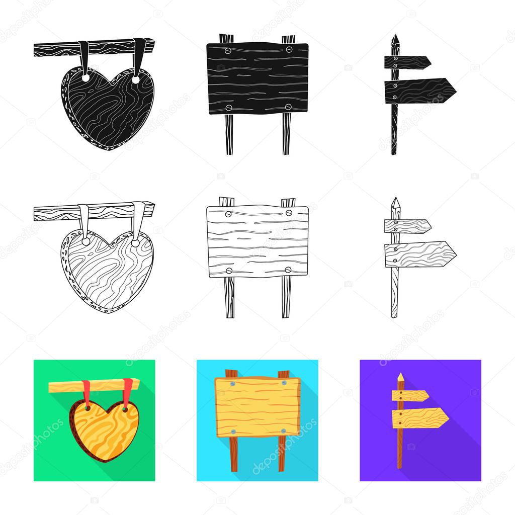 Vector illustration of raw  and forest  icon. Collection of raw  and hardwood stock symbol for web.