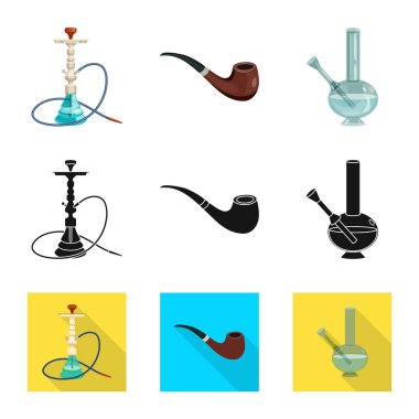Çöp yalıtılmış nesne ve dur simgesi. Hisse senedi için çöp ve alışkanlık vektör simge kümesi.
