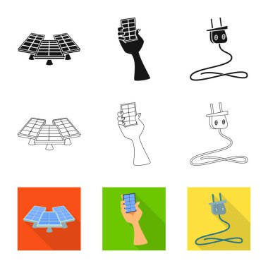 Yenilik ve teknoloji sembol yalıtılmış nesne. Yenilik ve doğa vektör simgesini hissenin koleksiyonu.