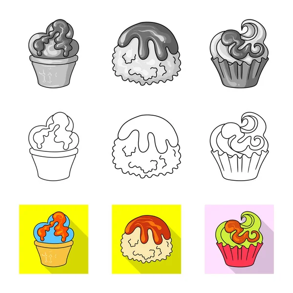 Διανυσματική σχεδίαση της ζαχαροπλαστικής και μαγειρικής εικονίδιο. Συλλογή της ζαχαροπλαστικής και προϊόντων σύμβολο μετοχής για το web. — Διανυσματικό Αρχείο