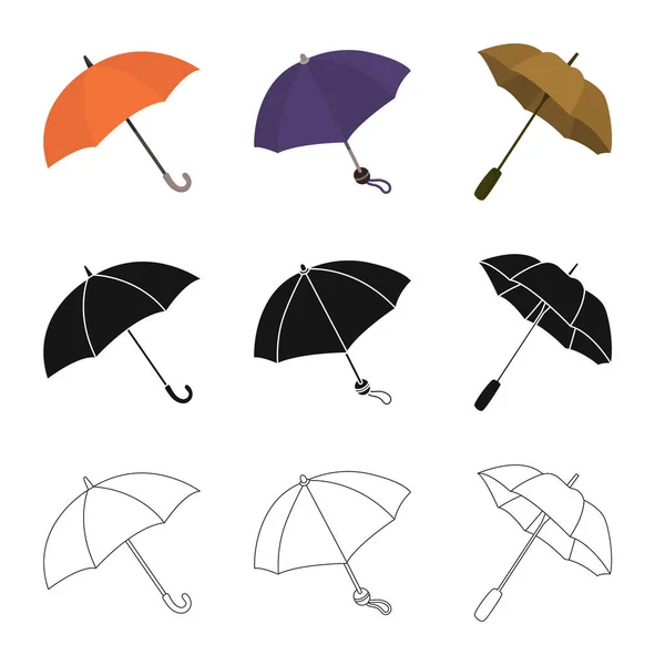 Illustrazione vettoriale di protezione e segno chiuso. Raccolta di icone vettoriali di protezione e pioggia per stock . — Vettoriale Stock