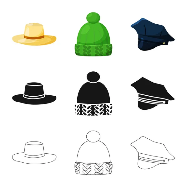 Векторний дизайн одягу та логотипу шапки. Колекція одягу та берету Векторні значки для складів . — стоковий вектор