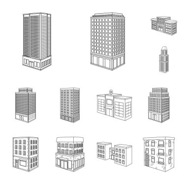 Ev ve daire simgesinin izole nesne. Web için ev ve modern stok sembolü koleksiyonu.