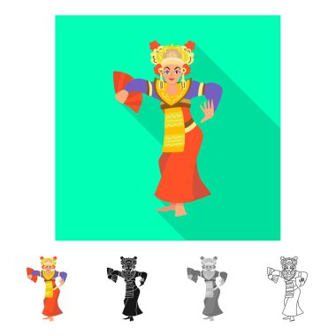 Kız ve kültür sembolü izole nesne. Web için kız ve kadın stok sembolü Koleksiyonu.