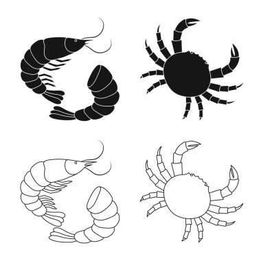 Taze ve restoran logo vektör Illustration. Taze ve deniz hisse senedi vektör çizim topluluğu.