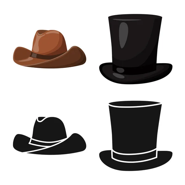 Ilustración vectorial de la ropa y el símbolo de gorra. Conjunto de ilustración de vectores de ropa y boina . — Vector de stock