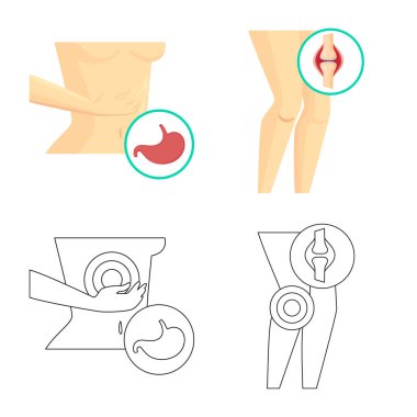 Hastane ve işleme simge vektör Illustration. Hastane ve yardım hisse senedi simgesi için web topluluğu.
