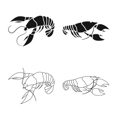 Meze ve okyanus işareti yalıtılmış nesne. Meze ve incelik hisse senedi vektör çizim topluluğu.