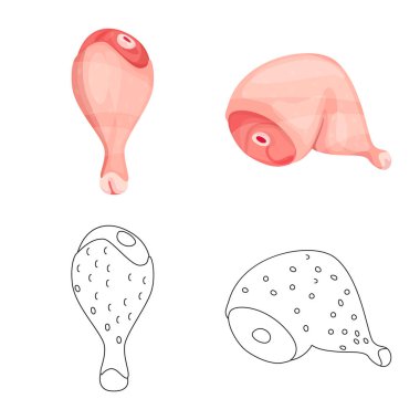 Ürün ve kümes hayvanları simge vektör tasarımı. Web için ürün ve tarım hisse senedi simgesi kümesi.