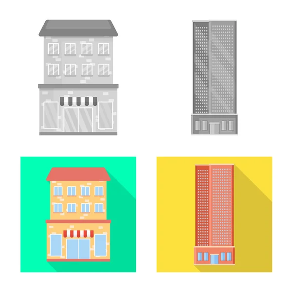 Ilustração vetorial do logotipo municipal e central. Coleção de símbolo de estoque municipal e de propriedade de web . —  Vetores de Stock