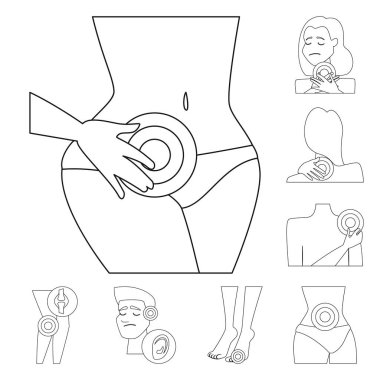 Kemik ve iltihap işareti vektör Illustration. Kemik ve yara hisse senedi simgesi için web topluluğu.