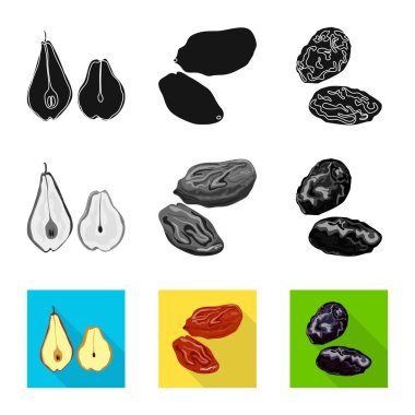 Gıda ve ham logo vektör çizimi. Gıda ve doğa hisse senedi vektör çizim topluluğu.